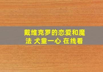 戴维克罗的恋爱和魔法 犬童一心 在线看